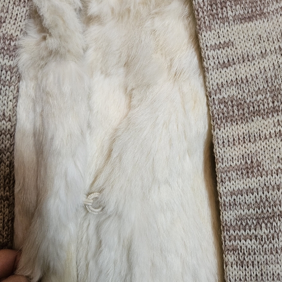 Vintage Jacques Saint Laurent Tan Soft Rabbit Fur Jacket with Fox Tails Scarf - Picture 6 of 12